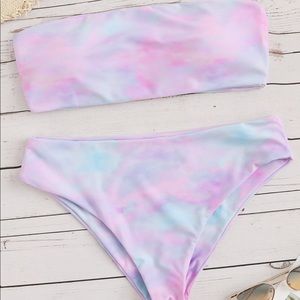 SHEIN pink tie dye bikini